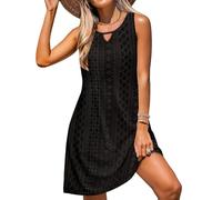 XFSRG Copricostume Donna Senza Maniche Mare Spiaggia Bikini Cover Up Elegant Casual Vacanza Vestito Estivo Beachwear(Nero/XL)