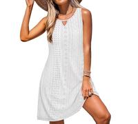 XFSRG Copricostume Donna Senza Maniche Mare Spiaggia Bikini Cover Up Elegant Casual Vacanza Vestito Estivo Beachwear(Bianco/M)