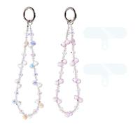 XFSRG Cordino Cellulare Acrilico Brillante Laccio per Telefono Elegante Catena per Telefoni Cellulari Accessori Moda per Donna (Bianco, Rosso Vino)