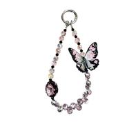 XFSRG Cordino per Cellulare Accessorio di Moda per Telefoni Farfalla Carino Cinturino per Ciondoli per Cellulare Anti-Smarrimento Ciondolo (Rosa)