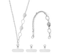 XFSRG Cordino per Cellulare alla Moda Laccio per Cellulare da Polso con Design Elegante Laccetto per Cellulare per Donna Accessorio di Tendenza per Ogni Occasione(Argento)