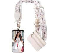 XFSRG Cordino Per Cellulare Con Motivo Floreale Laccio Per Cellulare Regolabile Con Portamonete Tracolla Per Borsa Donna Elegante E Funzionale Cordino Per Cellulare Da Collo Per Tutti I Giorni