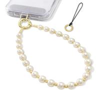 XFSRG Cordino per Cellulare Laccetto Bracciale Perle Laccio per Cellulare Elegante Cordoncino Telefono Portatile Accessorio Smartphone Universale(Oro)