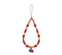 XFSRG Cordino per Cellulare Perle Ciondolo Cuore Perline Frutta Ciliegia Charm Cellulare Cordino Decorativo Accessorio Telefono Pendente Lucido