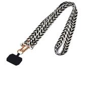 XFSRG Cordino per Cellulare Universale Regolabile Cordino da Collo Polyester Catena Collana Tracolla con Toppa di Fissaggio per Maggior Parte Smartphone (Nero)