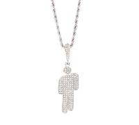 XFSRG Elegante Collana da Donna con Ciondolo a Forma di Bambola in Cristallo Accessorio di Moda Perfetto per Ogni Occasione(Argento)