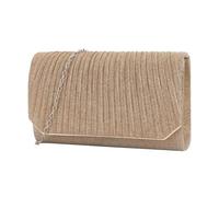 XFSRG Elegante Pochette Donna Borsa Donna Clutch da Sera con Glitter e Tracolla Removibile per Matrimonio Festa Cocktail Cerimonia e Tempo Libero 22×5×12 cm (Oro)