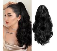 XFSRG Estensione dei capelli naturali da donna a coda di cavallo ondulata ricci lunghi sintetici artiglio Claw on ponytail per il quotidiano Festival