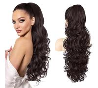 XFSRG Extension Coda Capelli a con clip a coda di cavallo con artiglio ondulato sintetico naturale Sintetici Ondulati Coda Cavallo Extension per Donna