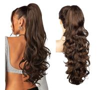 XFSRG Extension Coda Capelli a con clip a coda di cavallo con artiglio ondulato sintetico naturale Sintetici Ondulati Coda Cavallo Extension per Donna
