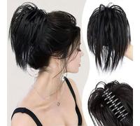 "XFSRG Extension per Capelli a Coda di Cavallo Sintetiche con Clip - Chignon Disordinato, Codino Finto per Donne, Colore #4. Perfette per Stili Rapidi e Naturali, Facili da Applicare e Regolabili."