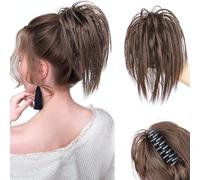 XFSRG Extension per Capelli a Coda di Cavallo Sintetiche con Clip Chignon Disordinato Codino Finto per Donne Perfette per Stili Rapidi e Naturali Facili da Applicare e Regolabili (8L#)