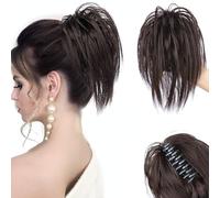 XFSRG Extension per Capelli a Coda di Cavallo Sintetiche con Clip Chignon Disordinato Codino Finto per Donne Perfette per Stili Rapidi e Naturali Facili da Applicare e Regolabili (6#)