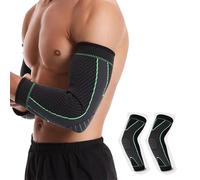 XFSRG Fascia Braccio Compressione Spandex Gomito Supporto Sportivo per Palestra Allenamento Fitness(Nero, Verde, S)