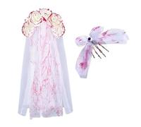 XFSRG Fascia Capelli Donna Elegante con Rose Rosse e Bianche per Cerimonia Accessori Styling Capelli per Prima Comunione Bambina