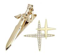 XFSRG Fermacravatta a Spada Spilla Croce con Strass in Argento Set Accessori di Lusso e Originale per Abiti Camicie Giacche per Lavoro Occasioni Speciali Look Elegante