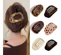 XFSRG Fermagli Piatti per Donna Forte Presa Fermaglio Capelli Motivo Leopardato Uso per Quotidiano Yoga Viaggi 6 Pezzi Eleganti Hair Clip Francesi per Capelli Spessi E Sottili