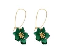 XFSRG Fiore Orecchini da Donna Boho Orecchini Lungo Pendenti Fiore Eleganti per Festa e Serate Speciali Gioielli Moda per Ragazze e Donne (Verde)