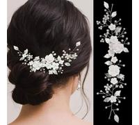 XFSRG Fiore Sposa Matrimonio Capelli Vite Cristalli e Perle Fasce per Capelli Accessori Capelli Sposa per Damigelle Ragazza