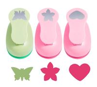 XFSRG Fustellatrice per Carta con Motivi per Bambini Set di 3 Perforatrici Decorative a Forma di Cuore Fiocco di Neve e Altri Taglia Carta Creativa