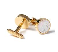 XFSRG Gemelli Camicia Uomo Oro Madreperla Eleganti Accessori di Moda per Polsini Camicia