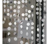 XFSRG Ghirlanda di Carta Glitterata 2 pezzi 4m Ghirlanda di Carta Decorazione Scintillante Rotondo Appendere Decorative Scintillanti per Matrimonio Compleanno Natale Festa (Argento)