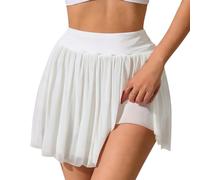 XFSRG Gonna Donna Casual Elastico Vita Svasato Mini Gonna Eleganti A Gonne Tennis Informale Elasticizzata Versatile per Cheerleader Club e Feste(Bianco/XL)
