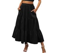 XFSRG Gonna Estiva Donna Lunga Elegante Plissettata in Cotone Moda Casual e Chic per Ogni Occasione