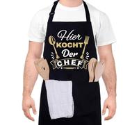 XFSRG Grembiule da Cucina Chef Grembiule da Ristorante BBQ Bar Regolabile Grembiuli con Tasche Chef di Impermeabile Cucina Uomo Donna