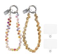 XFSRG Laccio Per Telefono Elegante Cristalli Lucenti Braccialetto Accessori Cellulari Moda Donna (Oro, Rosso-Viola)
