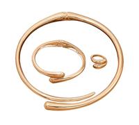 XFSRG Lacrima Parure Gioielli Donna Placcato Oro Argento Collana Bracciale Anello Regolabile Set di Gioielli Regalo per Donne e Ragazze