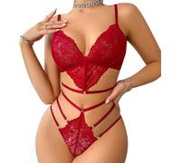 XFSRG Lingerie Donna Pizzo Set Triangolo Strappy Design Completo Intimo Abbigliamento Due Pezzi Reggiseno Elegante Trasparente Decorativo Reggicalze Intimi Sexy