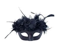 XFSRG Maschere Carnevale Uomo Donna Piume Floreali Artificiali Maschera Veneziana Verniciatura Scintillante Maschera Eleganti e Misteriose Adatto per Carnevali Feste Cosplay
