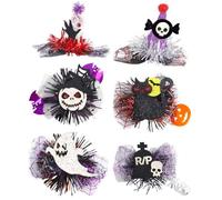 XFSRG Mollette Capelli Donna Halloween Accessori Capelli Cerimonia Eleganti Fermagli Streghe Demoni Fantasmi e Scheletri per Capelli a Tema Halloween Decorazioni Capelli per Feste e Eventi Speciali