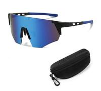 XFSRG Occhiali Ciclismo Uomo Donna Occhiali Veloci Running Sole Sportivi UV400 per Ciclismo Motociclismo Corsa Sci Alpinismo Pesca(Blu)