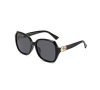 XFSRG Occhiali da Sole da Donna Eleganti con Montatura Nera e Dettagli Dorati Occhiali da Sole Donna alla Moda per Tutte le Occasioni