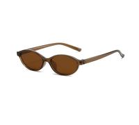 XFSRG Occhiali da Sole da Donna Retrò Occhiali da Sole Ovali Cateye Protezione dai Raggi Ultravioletti Vintage Sunglasses(Marrone)
