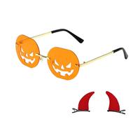 XFSRG Occhiali da Sole di Halloween Donna con Design Zucca Occhiali per Festa di Halloween Accessori Moda Unici per Eventi e Feste(Giallo)
