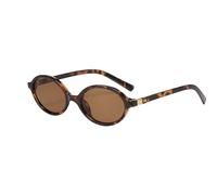 XFSRG Occhiali da Sole Ovali Donna Protezione UV400 Occhiali da Sole Retro con Custodia con Cerniera e Panno in Microfibra per Guida e Viaggi (Marrone)