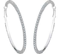 XFSRG Orecchini a Cerchio con Cristalli Swarovski per Donna Eleganti Orecchini in Argento per Occasioni Speciali e Quotidiane