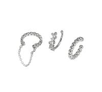 XFSRG Orecchini a clip da donna in oro con catena e cristalli, gioiello per ogni occasione, Eine Grösse, Cromo, Agata