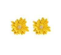 XFSRG Orecchini a Fiore per Donna Orecchini a Lobo Margherita in Lega di Zinco con Dettagli Dorati Gioiello Leggero per Donna per Tutti i Giorni (Giallo)