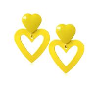 XFSRG Orecchini a Forma di Cuore Doppio Cuore Orecchini San Valentino Compleanno Gioielli Regali per Ragazze Donna(Giallo)