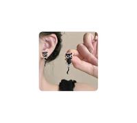 XFSRG Orecchini a Forma di Gatto Nero Plastica Piccoli Cat Cute Orecchini Placcate Argentate Amanti dei Gatti Unici Divertenti Animali Gioielli per Donna Ragazze