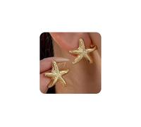 XFSRG Orecchini a Forma di Stella Marina Placcati Oro 14k Anallergici Minimalisti Da Donna Moda Gioielli Alla Moda para Niñas y Mujeres (Oro 2)