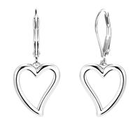 XFSRG Orecchini Donna A forma di cuore Gioielli Argento a cerchio Orecchini pendenti Jewellery Eleganti Accessori Moda Regalo (Argento)