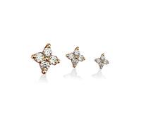 XFSRG Orecchini Donna a Forma di Fiore con Zirconi Set di 3 Dimensioni Eleganti Gioielli Donna per Ogni Occasione(Oro)