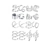 XFSRG Orecchini Donna Ear Cuff Set in Oro Placcato Design Elegante e Moderno Adatti per Ogni Occasione Non Forati Anallergici (Argento)