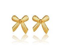 XFSRG Orecchini Donna Fiocco Eleganti Orecchini a Lobo Placcati Oro Gioielli Moda Accessori Bijoux Regalo per Anniversario Compleanno Festa della Mamma San Valentino (A)