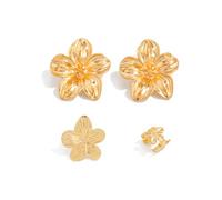 XFSRG Orecchini Donna Fiore Eleganti in Oro e Argento Gioielli di Moda per Ogni Occasione Accessori Femminili Raffinati (Oro)